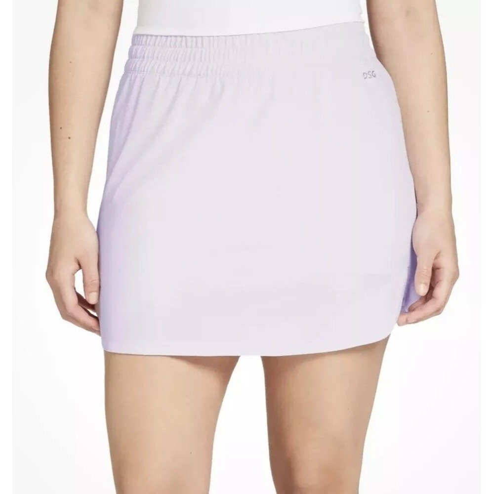 DSG Women's Mid-Rise Stride Golf Skort Built-In Bike Short Pocket Lilac Large NW